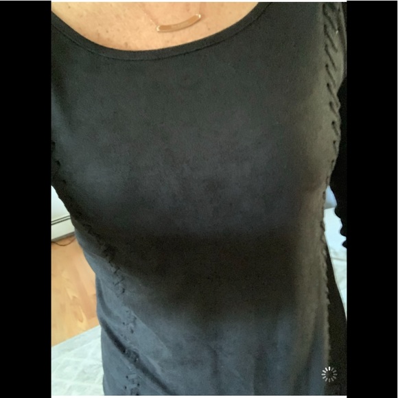 INC Black Faux Suede Sweater Midi dress Sz SM NWOT - Picture 2 of 10